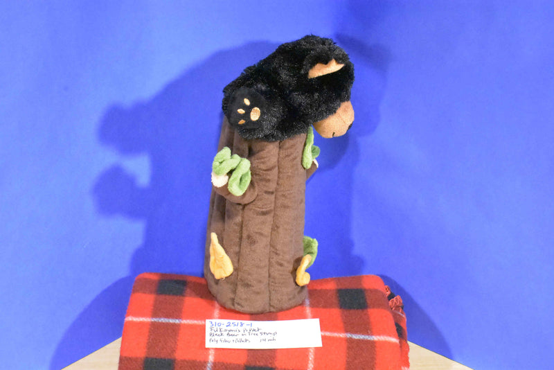 Unipak Black Bear in Tree Stump 2014 Plush Puppet