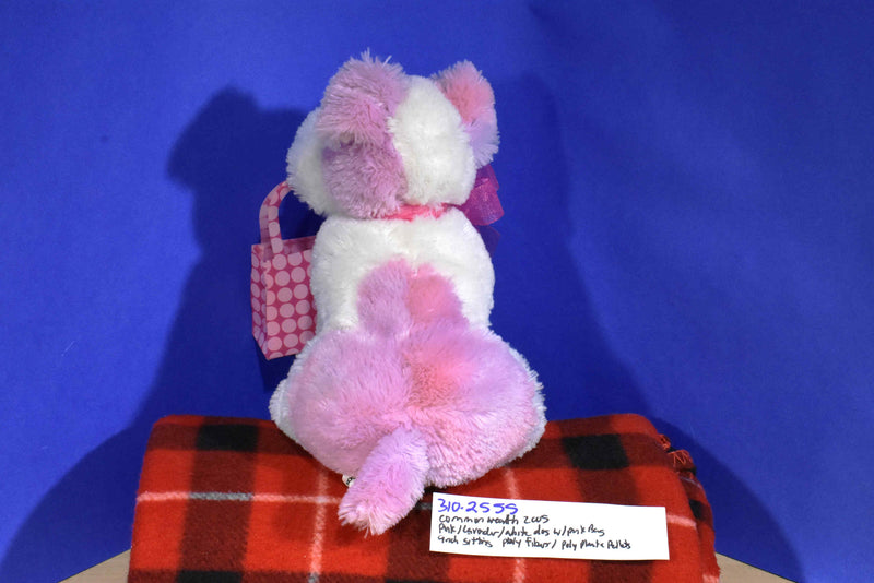 Commonwealth Pink and White Puppy Dog with Bag 2005 Beanbag Plush