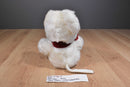 Russ Tic-Toc White Mouse with Red Bow Beanbag Plush