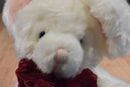 Russ Tic-Toc White Mouse with Red Bow Beanbag Plush