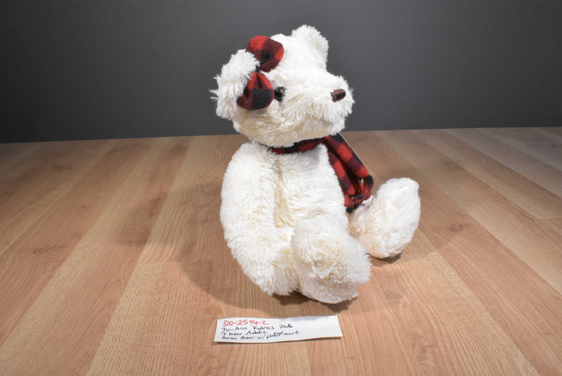 Jo-Ann Fabrics Beige Teddy Bear With Red Plaid Scarf 2016 Plush