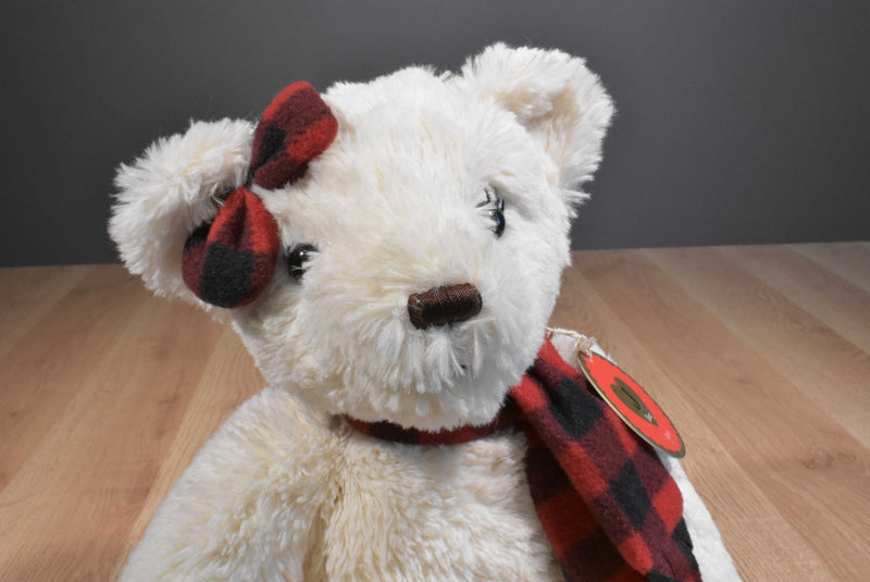 Jo-Ann Fabrics Beige Teddy Bear With Red Plaid Scarf 2016 Plush