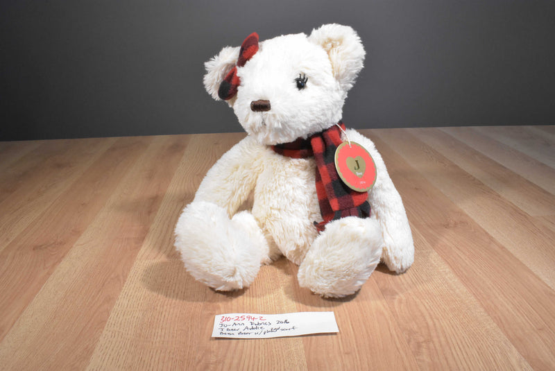 Jo-Ann Fabrics Beige Teddy Bear With Red Plaid Scarf 2016 Plush