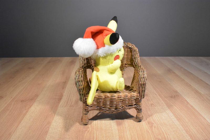 Tomy 2017 Winking Pikachu Plush With Christmas Santa Hat
