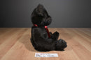 Russ Dickens Dark Brown Teddy Bear With Red Bow Beanbag Plush