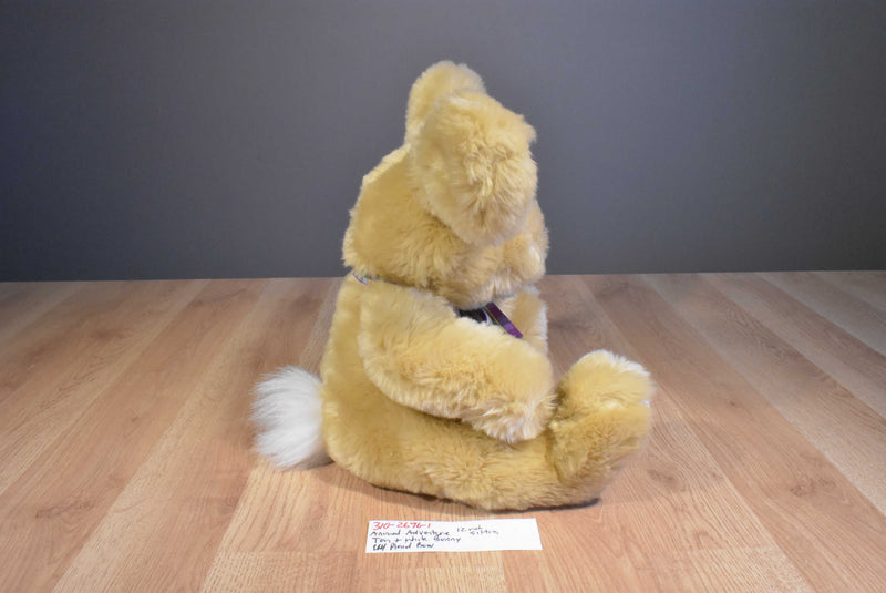 Animal Adventure Tan and White Bunny Rabbit 2002 Beanbag Plush
