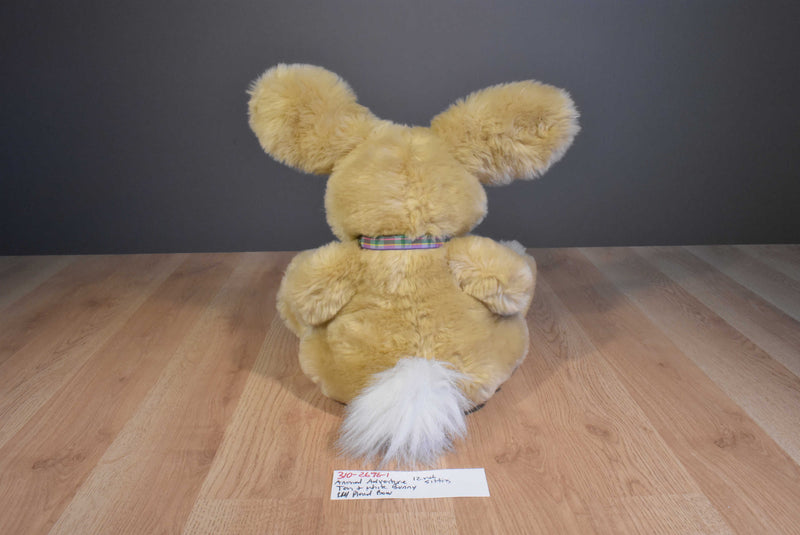 Animal Adventure Tan and White Bunny Rabbit 2002 Beanbag Plush