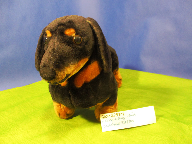 Melissa & Doug Dachshund Black Tan Smooth Coat Plush