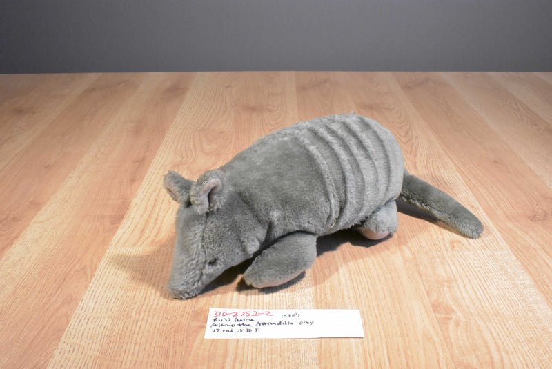 Russ Berrie Alamo the Grey Armadillo 1980's Beanbag Plush