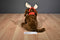 Hallmark Chocolate Lab With Antlers and Scarf Beanbag Plush