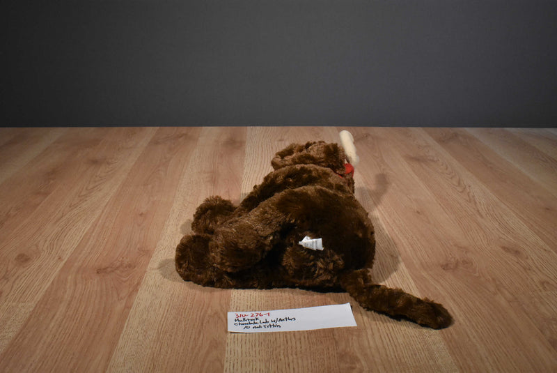 Hallmark Chocolate Lab With Antlers and Scarf Beanbag Plush