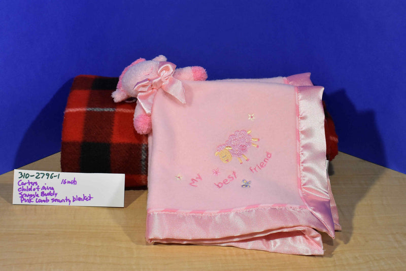 Carter's Child of Mine Snuggle Buddy Pink Lamb 2003 Rattle Security Blanket