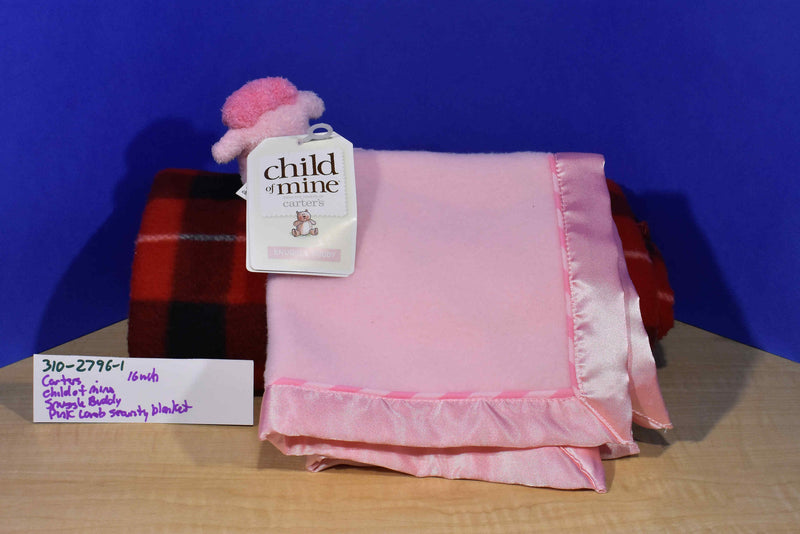 Carter's Child of Mine Snuggle Buddy Pink Lamb 2003 Rattle Security Blanket