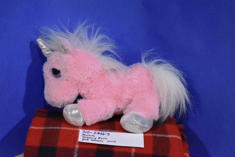 Aurora Dreamy Eyes Pink Unicorn Beanbag Plush
