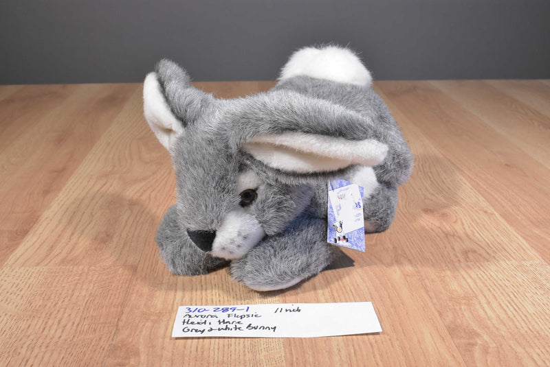 A&A Flopsies Heidi Hare Grey White Bunny Rabbit Beanbag Plush