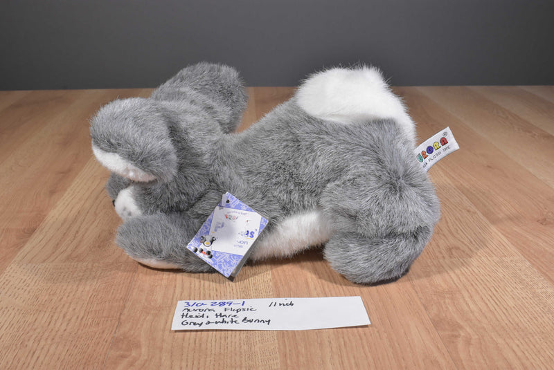 A&A Flopsies Heidi Hare Grey White Bunny Rabbit Beanbag Plush