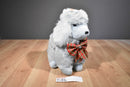 Dan Dee Grey Poodle With Red and Green Plaid Bow Plush