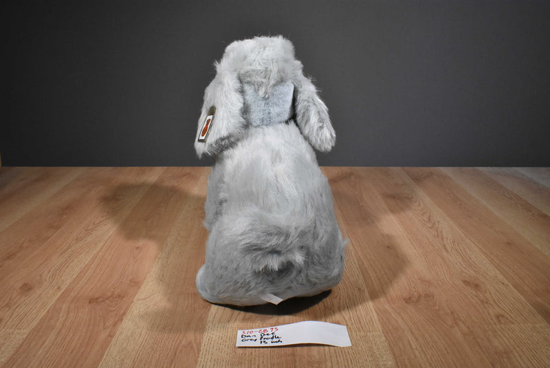 Dan Dee Grey Poodle With Red and Green Plaid Bow Plush