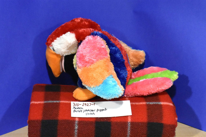 Aurora Petey Red Parrot Macaw Plush Puppet