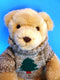 Hallmark Tan Beige Teddy Bear In Grey Sweater With X-Mas Tree Plush