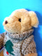 Hallmark Tan Beige Teddy Bear In Grey Sweater With X-Mas Tree Plush