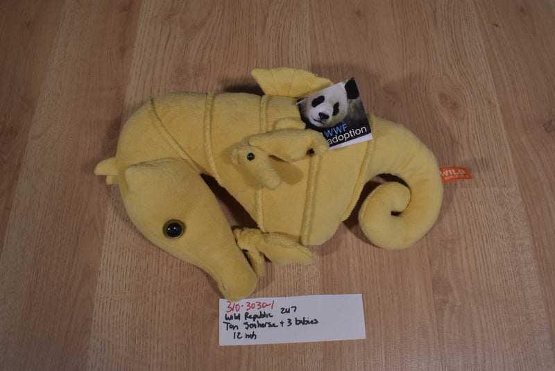 Wild Republic Tan Sea Horse and Three Babies 2017 Plush