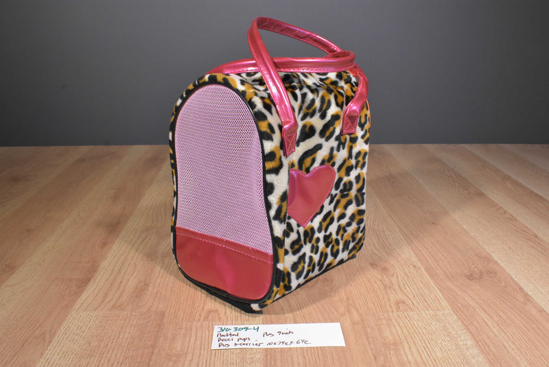 Battat Pucci Pups Pug Plush and Leopard Pattern Pet Carrier