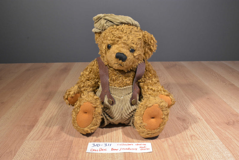 Dan Dee Jointed Teddy Bear Corduroy Suspenders Overalls Plush