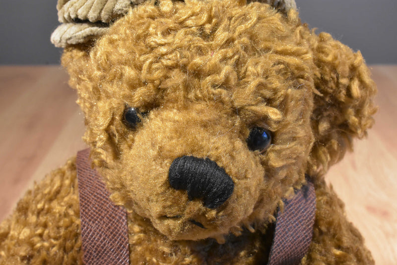 Dan Dee Jointed Teddy Bear Corduroy Suspenders Overalls Plush