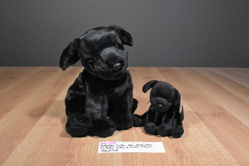Ty Beanie Buddies and Babies Luke Black Lab Puppies Beanbag Plush