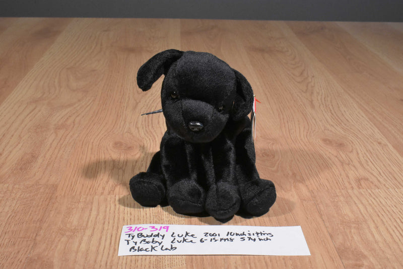 Ty Beanie Buddies and Babies Luke Black Lab Puppies Beanbag Plush