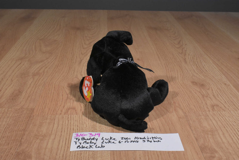 Ty Beanie Buddies and Babies Luke Black Lab Puppies Beanbag Plush