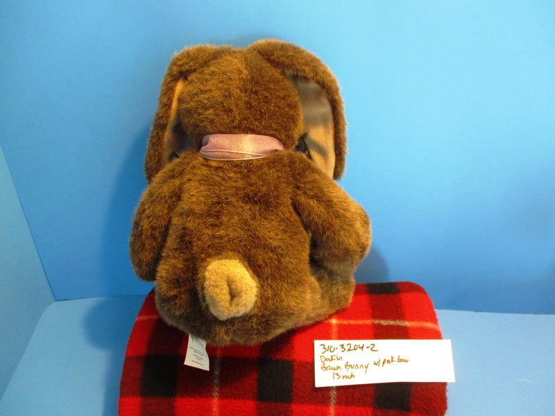 Dakin Brown Bunny Rabbit with Pink Bow Plush