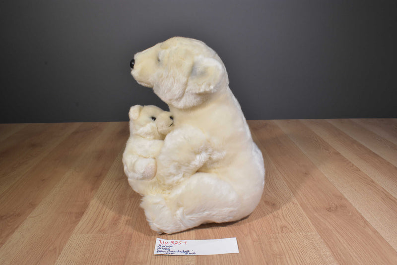 Miyoni Polar Bear Mother and Baby Beanbag Plush