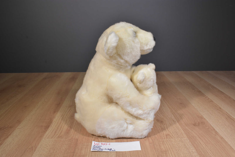 Miyoni Polar Bear Mother and Baby Beanbag Plush