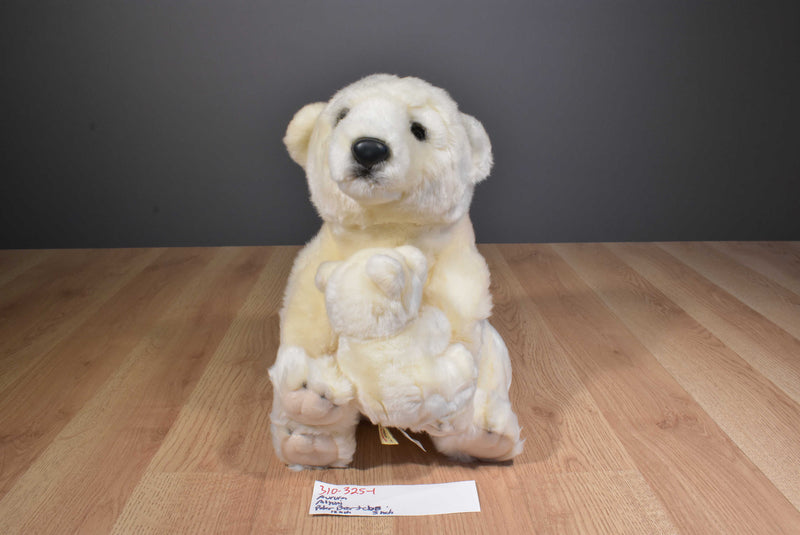 Miyoni Polar Bear Mother and Baby Beanbag Plush