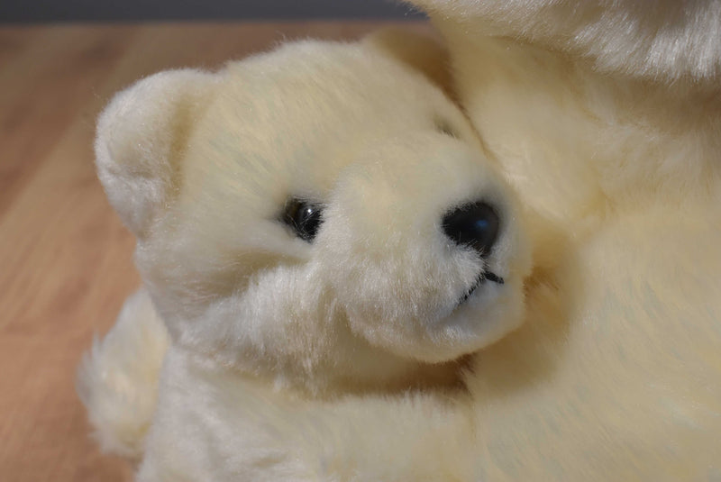 Miyoni Polar Bear Mother and Baby Beanbag Plush