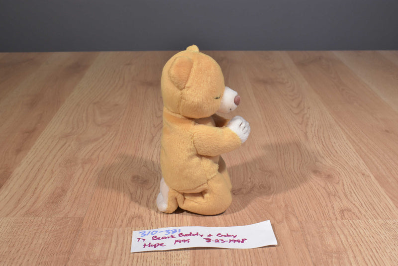 Ty Beanie Buddy 1999 and Baby 1998 Hope Praying Bear Beanbag Plushes