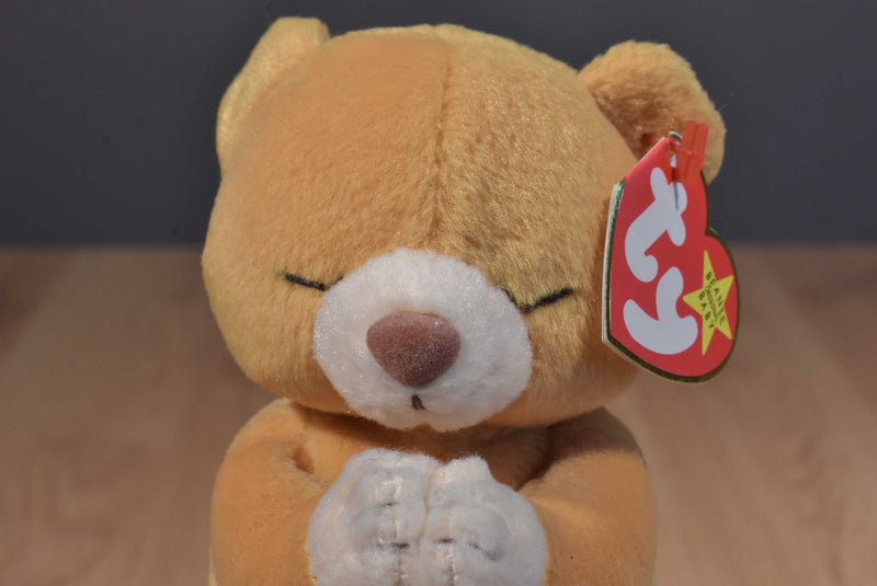 Ty Beanie Buddy 1999 and Baby 1998 Hope Praying Bear Beanbag Plushes