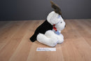 Russ Sprockets White and Black Dog With Deer Antlers Beanbag Plush