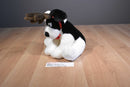 Russ Sprockets White and Black Dog With Deer Antlers Beanbag Plush