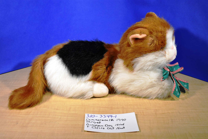 Vintage Commonwealth Realistic Calico Cat Plush Stuffed