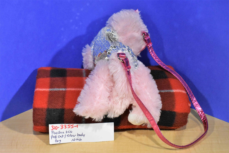 Poochie and Co. Pink Cat Silver Sequins Plush Bag Purse
