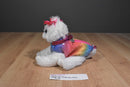 Poochie and Co. White Cat Rainbow Sequins Plush Bag Purse B 58