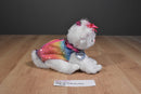 Poochie and Co. White Cat Rainbow Sequins Plush Bag Purse B 58