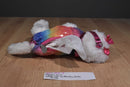 Poochie and Co. White Cat Rainbow Sequins Plush Bag Purse B 58