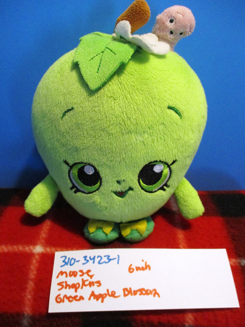 Just Play Moose Shopkins Green Apple Blossom With Pink Worm 2015 Plush