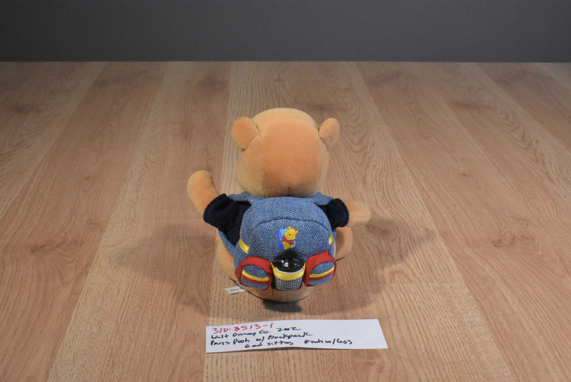 Disney Paris Pooh With Backpack 2002 Beanbag Plush