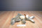 Russ Hamilton Grey and Beige Bunny Rabbit Beanbag Plush