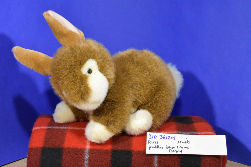 Russ Puddles Brown Cream Bunny Rabbit Plush